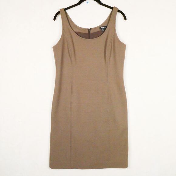 Worth Dresses & Skirts - Worth New York Brown Bodycon Sheath Dress Size 6 Grunge Neutral Boho LBD